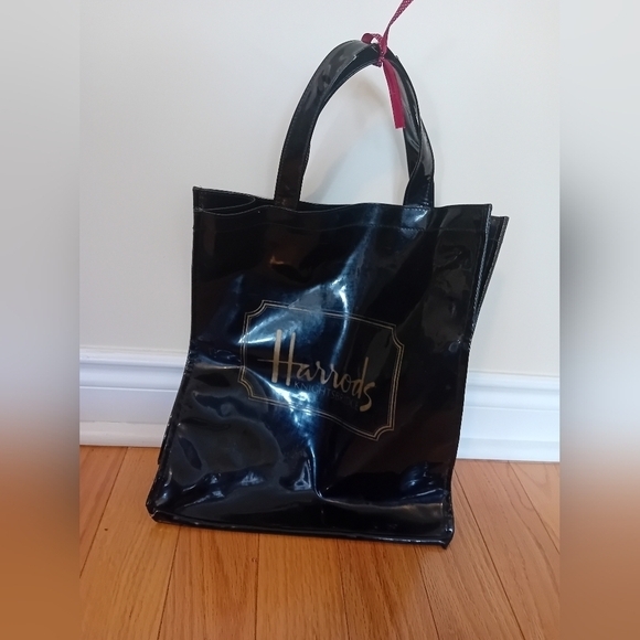 Vintage 90s British Harrod's‎ Knightsbridge Super Logo Shopping Tote Bag Women's - Picture 6 of 7